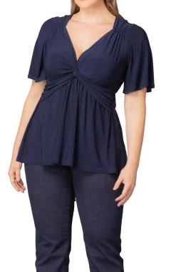 Abby Twist Front Top- Nouveau Navy -Plus