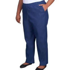Alfred Dunner Classic All-Around Elastic Waistband Denim Pant Average Length, Plus