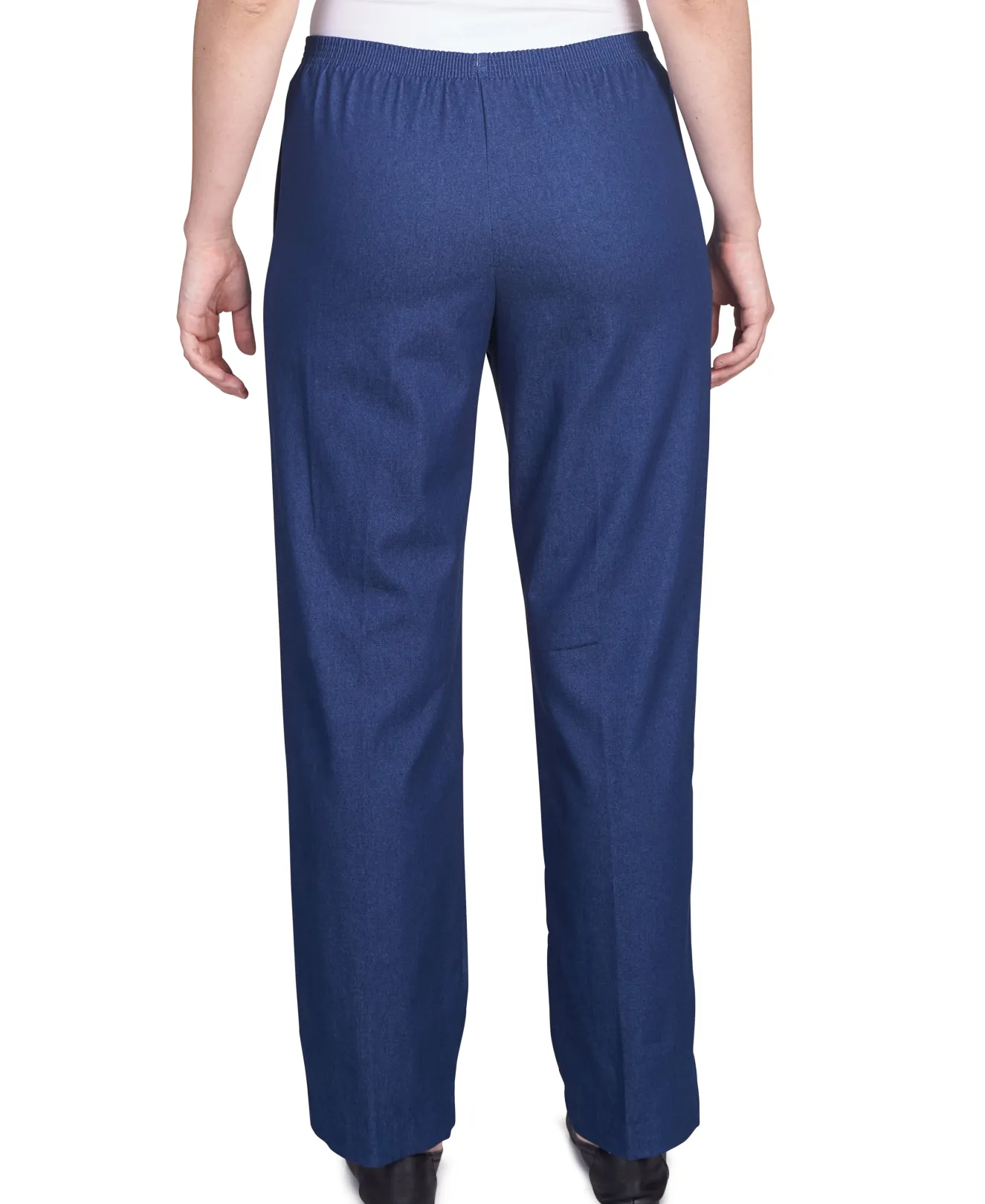 Alfred Dunner Classic All-Around Elastic Waistband Denim Pant, Average Length