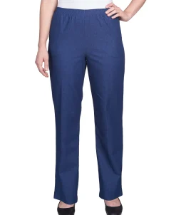 Alfred Dunner Classic All-Around Elastic Waistband Denim Pant, Average Length