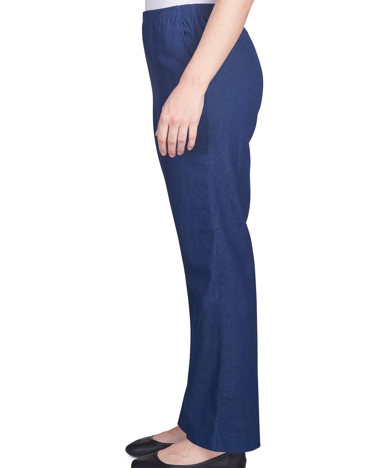 Alfred Dunner Classic All-Around Elastic Waistband Denim Pant, Average Length