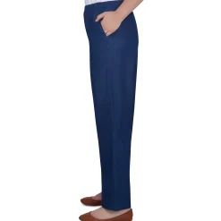 Alfred Dunner Classic All-Around Elastic Waistband Denim Pant Short Length