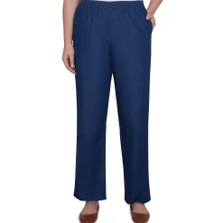 Alfred Dunner Classic All-Around Elastic Waistband Denim Pant Short Length