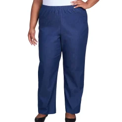 Alfred Dunner Classic All-Around Elastic Waistband Denim Pant Short Length, Plus