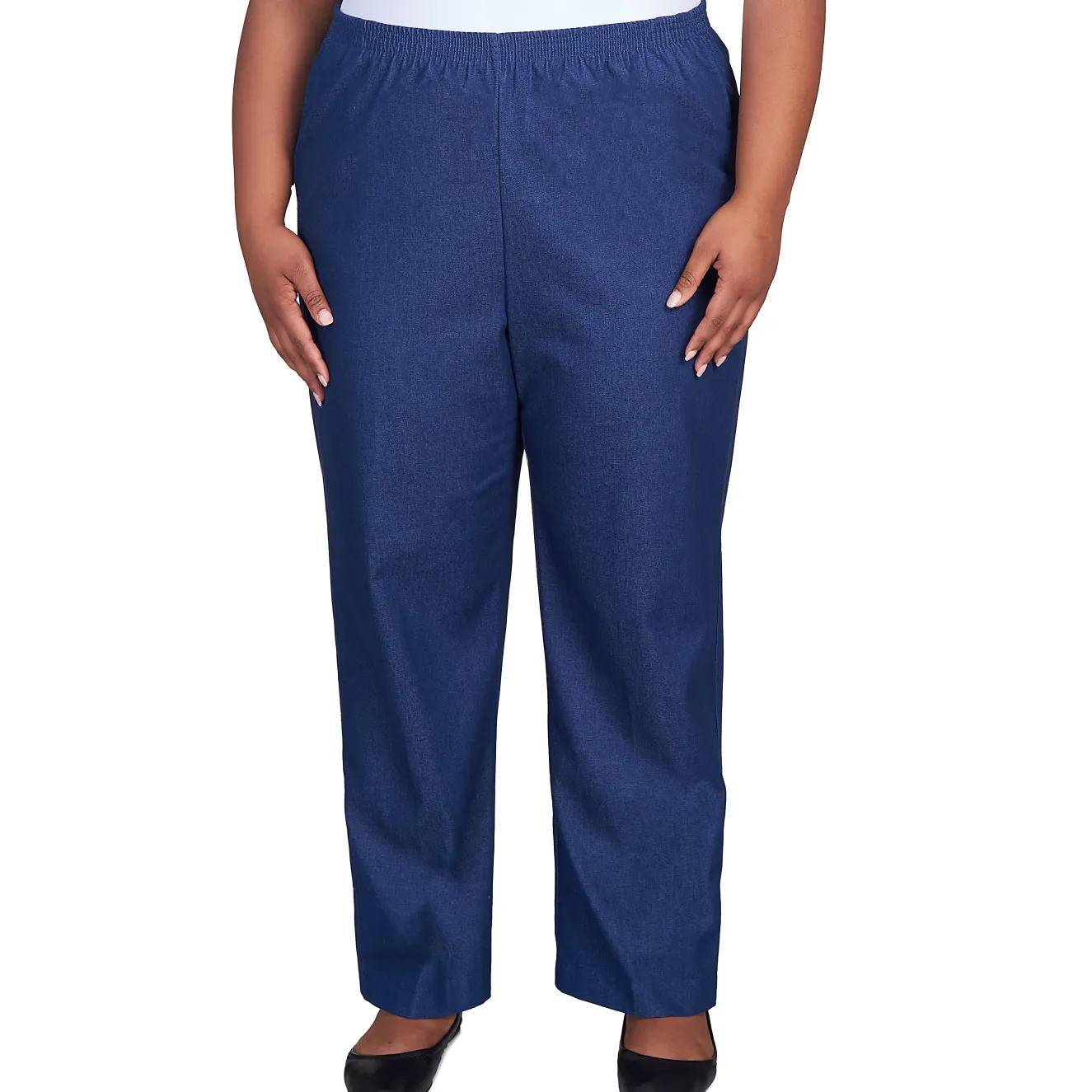 Alfred Dunner Classic All-Around Elastic Waistband Denim Pant Short Length, Plus