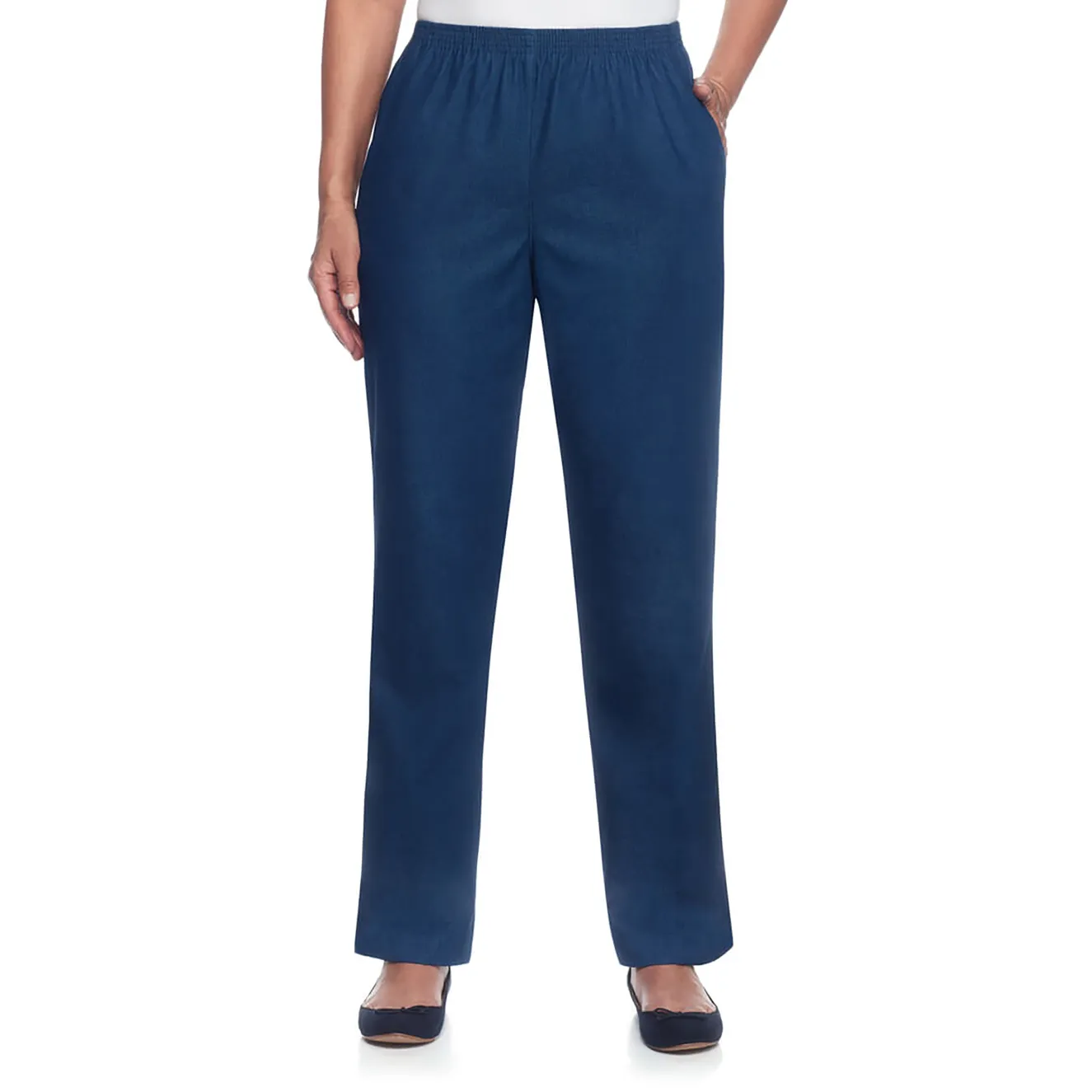 Alfred Dunner Classic All-Around Elastic Waistband Denim Pant Short Length, Petite