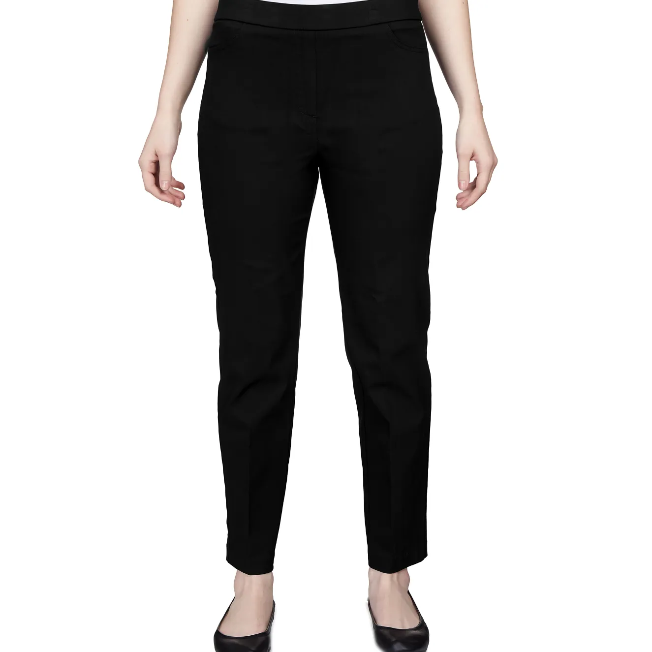 Alfred Dunner Classic Allure Fit Proportioned Pant with Elastic Comfort Waistband Short Length, Petite