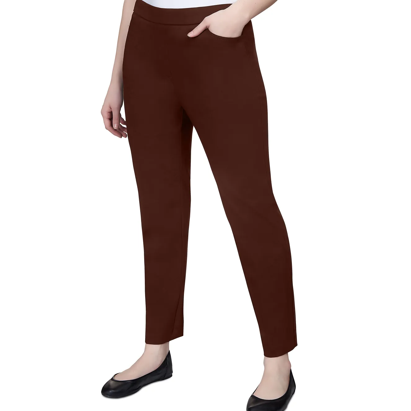 Alfred Dunner Classic Allure Fit Proportioned Pant with Elastic Comfort Waistband Short Length, Petite