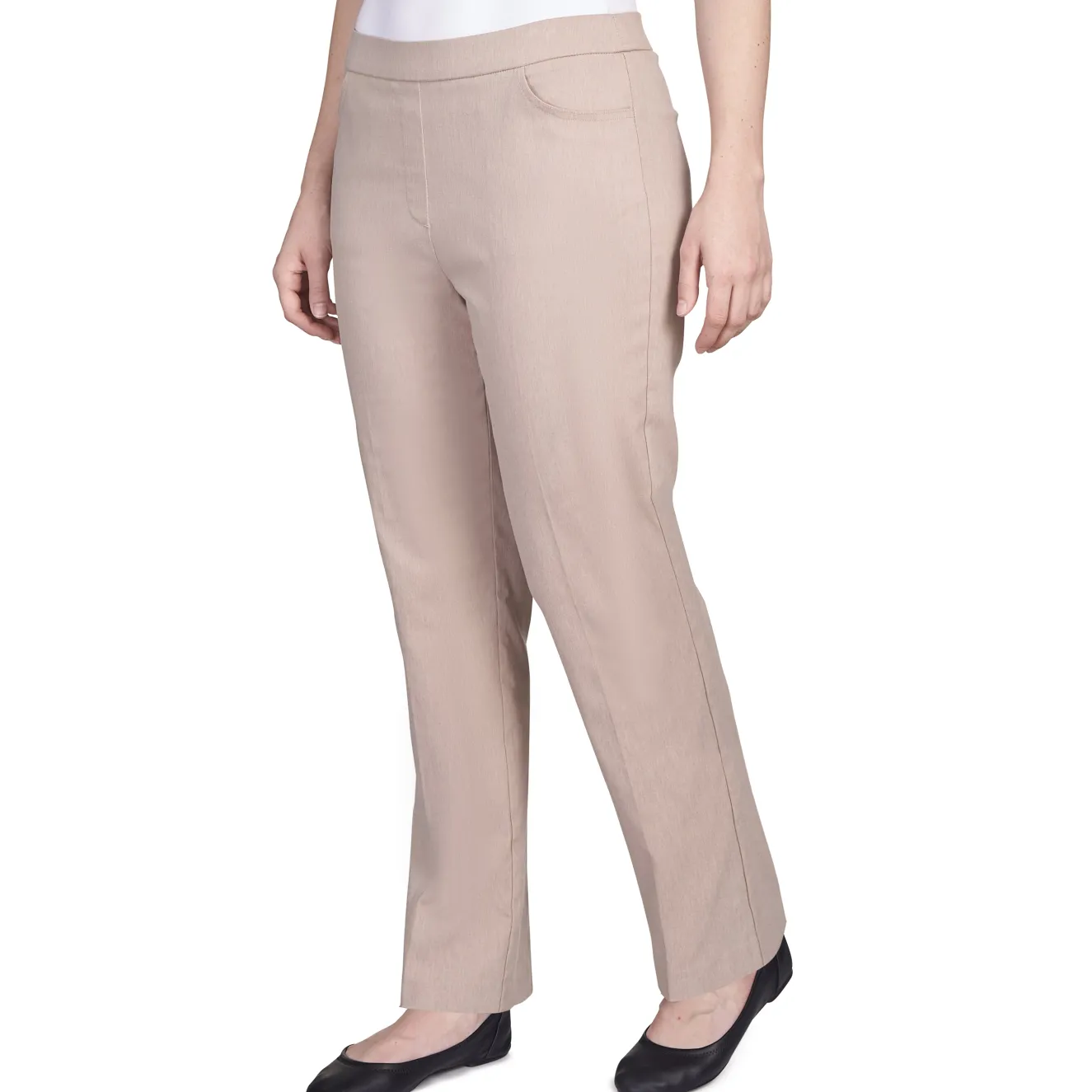 Alfred Dunner Classic Allure Fit Proportioned Pant with Elastic Comfort Waistband Short Length, Petite