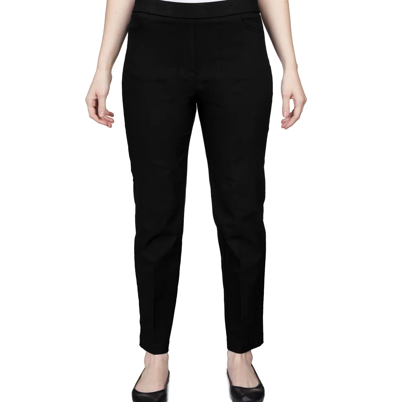 Alfred Dunner Classic Allure Fit Proportioned Pant with Elastic Comfort Waistband Short Length, Petite