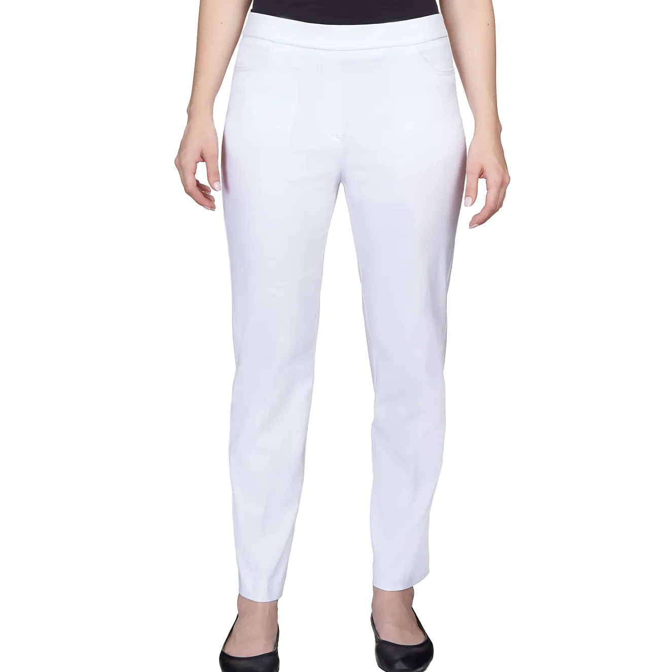 Alfred Dunner Classic Allure Fit Proportioned Pant with Elastic Comfort Waistband Short Length, Petite