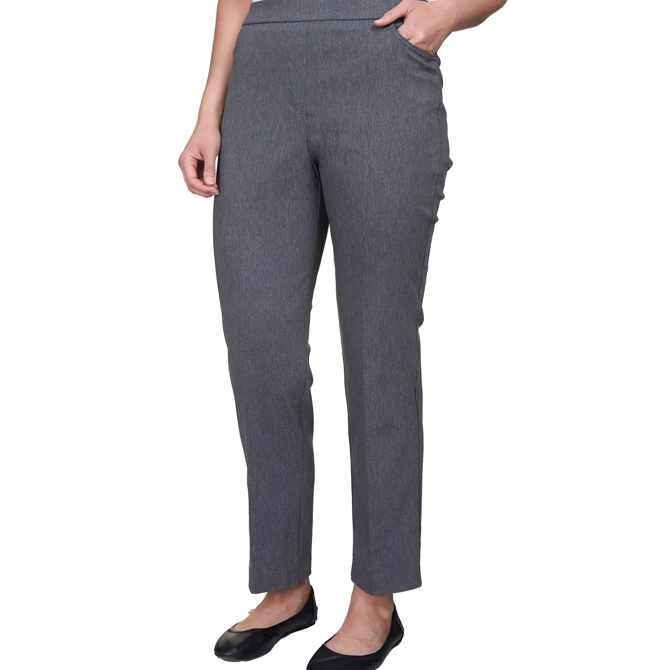 Alfred Dunner Classic Allure Fit Proportioned Pant with Elastic Comfort Waistband Short Length, Petite