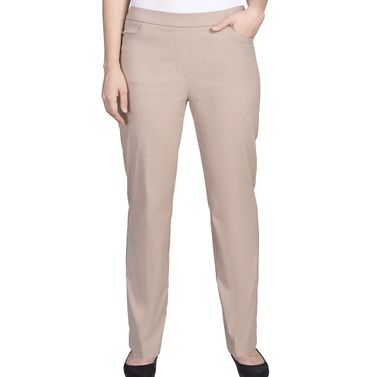Alfred Dunner Classic Allure Fit Proportioned Pant with Elastic Comfort Waistband Short Length, Petite