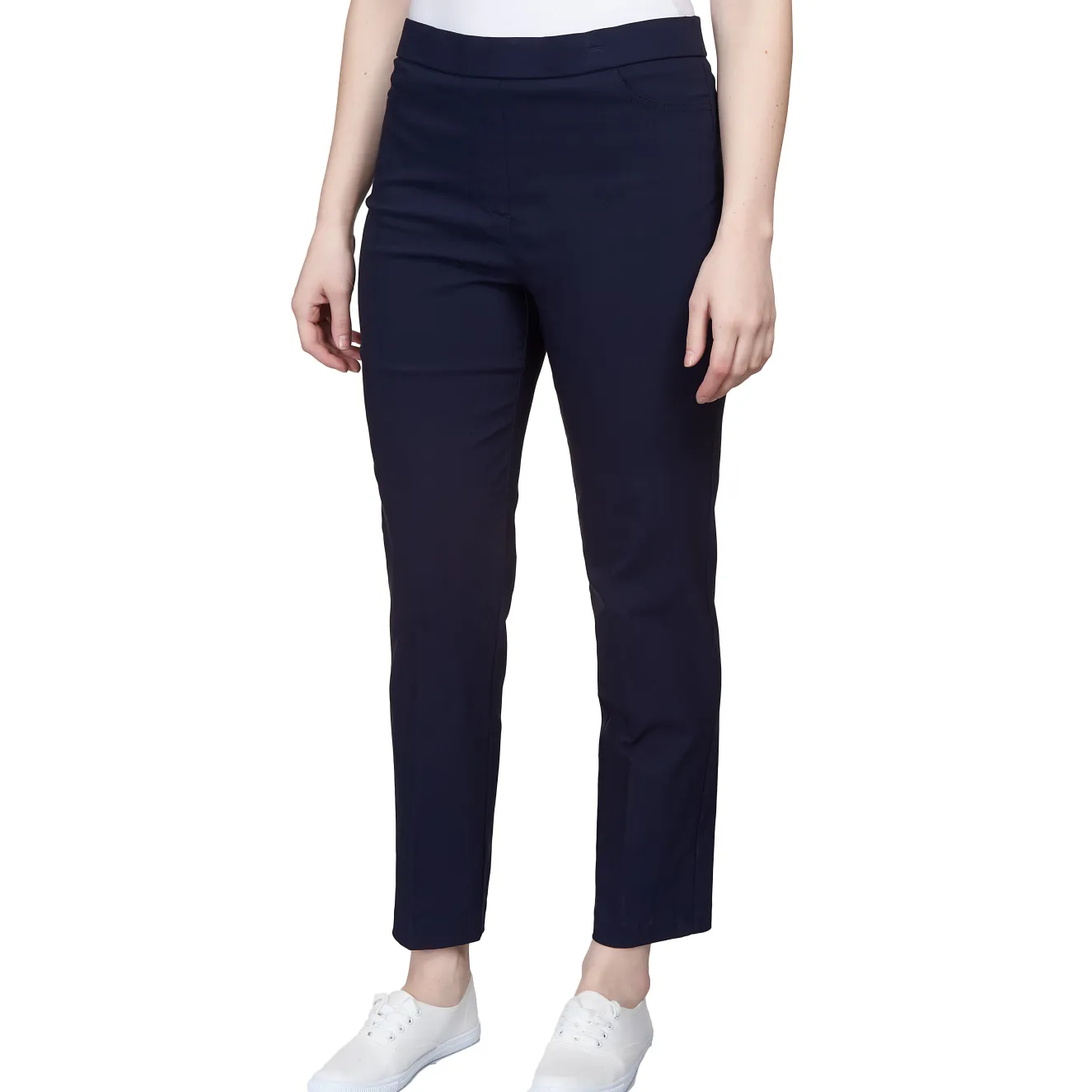 Alfred Dunner Classic Allure Fit Proportioned Pant with Elastic Comfort Waistband, Average Length