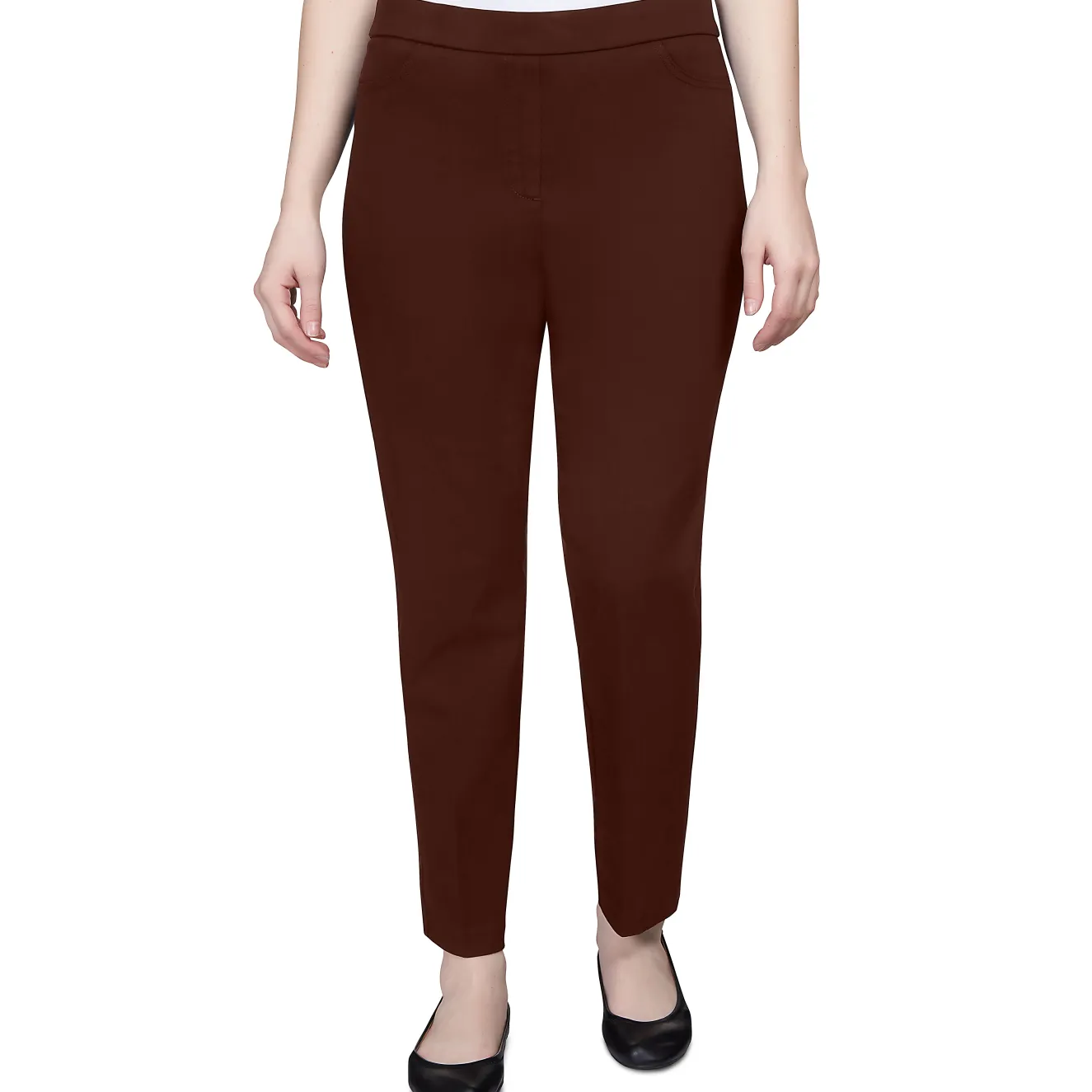 Alfred Dunner Classic Allure Fit Proportioned Pant with Elastic Comfort Waistband, Average Length