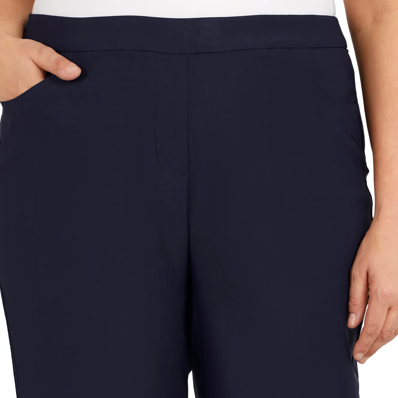 Alfred Dunner Classic Allure Fit Proportioned Pant with Elastic Comfort Waistband, Average Length, Plus