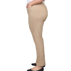 Alfred Dunner Classic Allure Fit Proportioned Pant with Elastic Comfort Waistband, Average Length, Plus