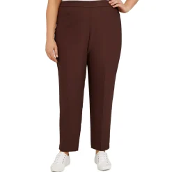 Alfred Dunner Classic Allure Fit Proportioned Pant with Elastic Comfort Waistband, Average Length, Plus
