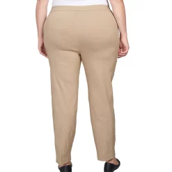 Alfred Dunner Classic Allure Fit Proportioned Pant with Elastic Comfort Waistband, Short Length, Plus