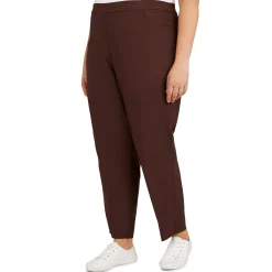 Alfred Dunner Classic Allure Fit Proportioned Pant with Elastic Comfort Waistband, Short Length, Plus