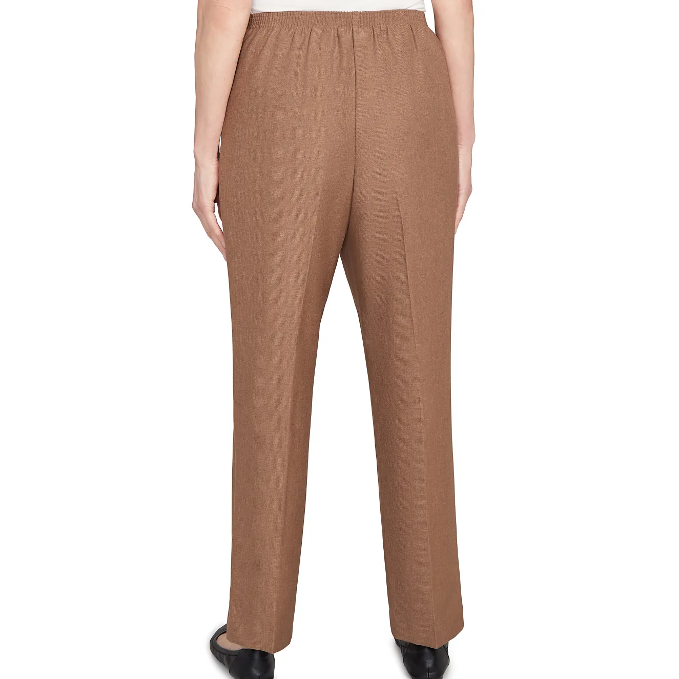 Alfred Dunner Classic Signature Fit Textured Trousers with All-around Elastic Waistband, Petite