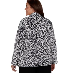 Alfred Dunner Cozy Animal Print Knit Jacket