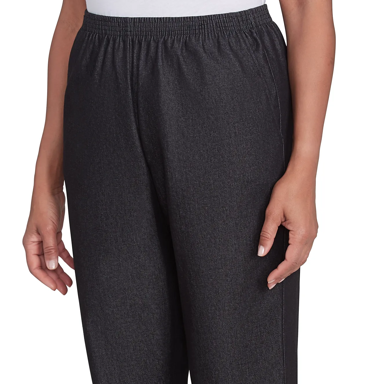 Alfred Dunner Denim Comfort Waistband Straight Leg Pant, Short