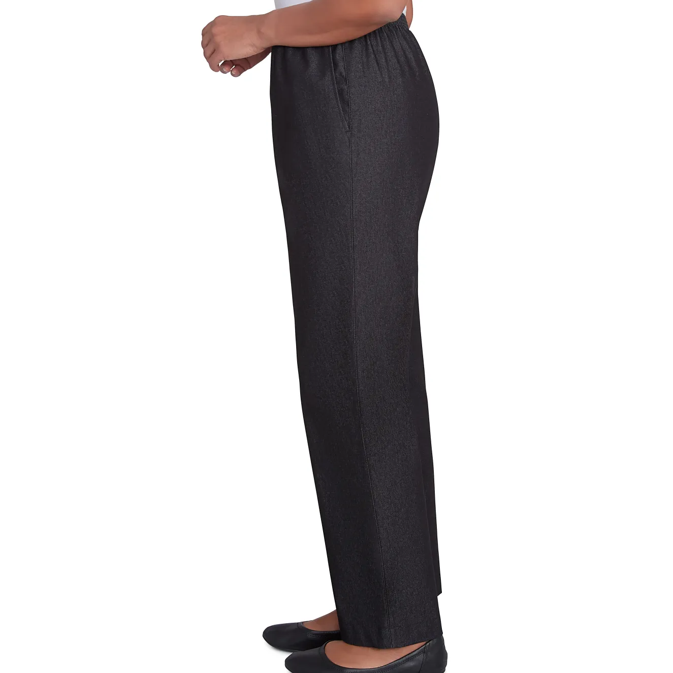 Alfred Dunner Denim Comfort Waistband Straight Leg Pant, Short