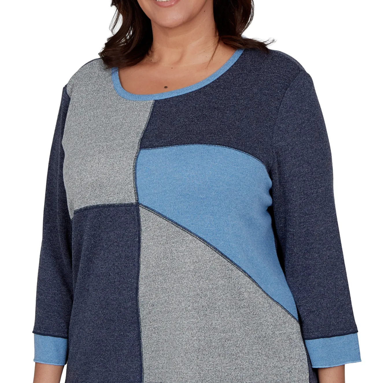 Alfred Dunner Heathered Colorblock Knit Top