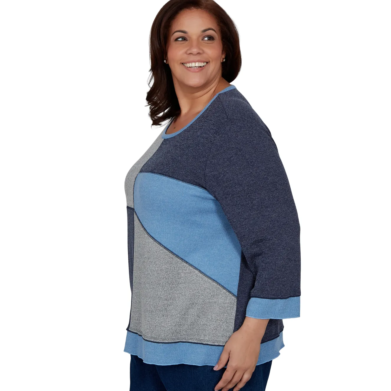 Alfred Dunner Heathered Colorblock Knit Top