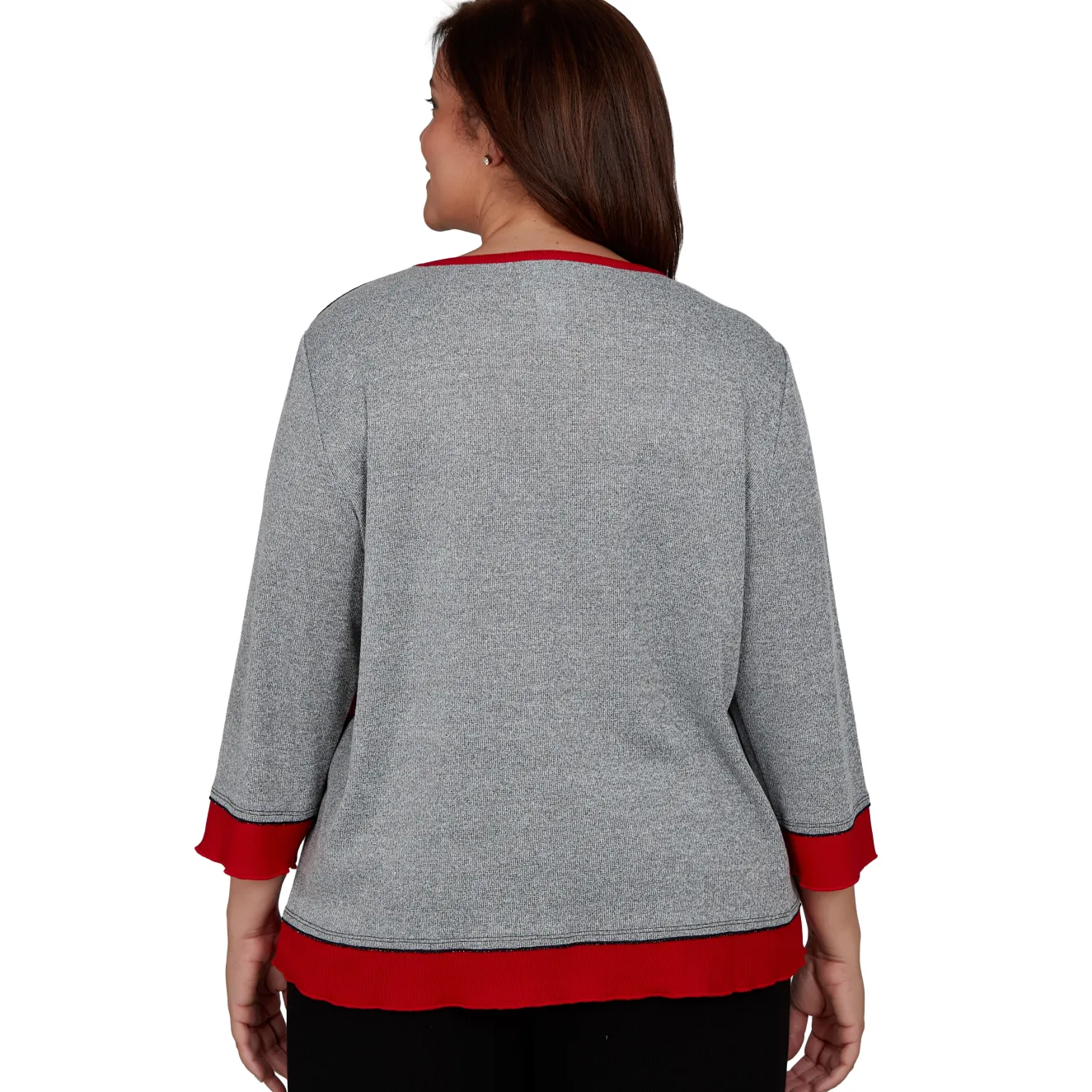 Alfred Dunner Heathered Colorblock Knit Top