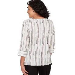 Alfred Dunner Spliced Jacquard Stripe Top, Petite