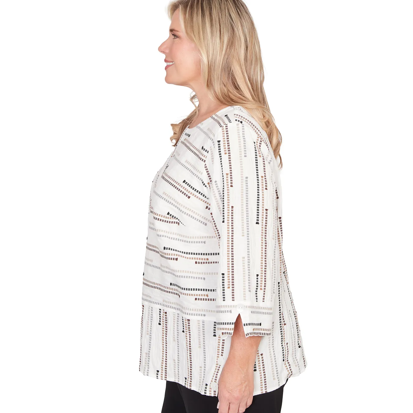 Alfred Dunner Spliced Jacquard Stripe Top, Plus