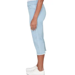 Alfred Dunner Super Stretch Denim Fringe Capri Pant
