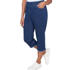 Alfred Dunner Super Stretch Denim Fringe Capri Pant