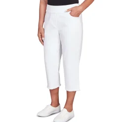 Alfred Dunner Super Stretch Denim Fringe Capri Pant