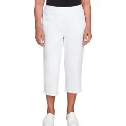 Alfred Dunner Super Stretch Denim Fringe Capri Pant