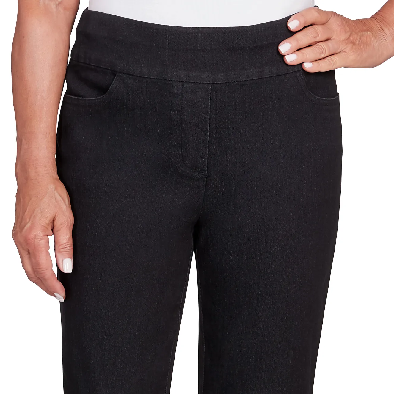 Alfred Dunner Super Stretch Denim Fringe Capri Pant