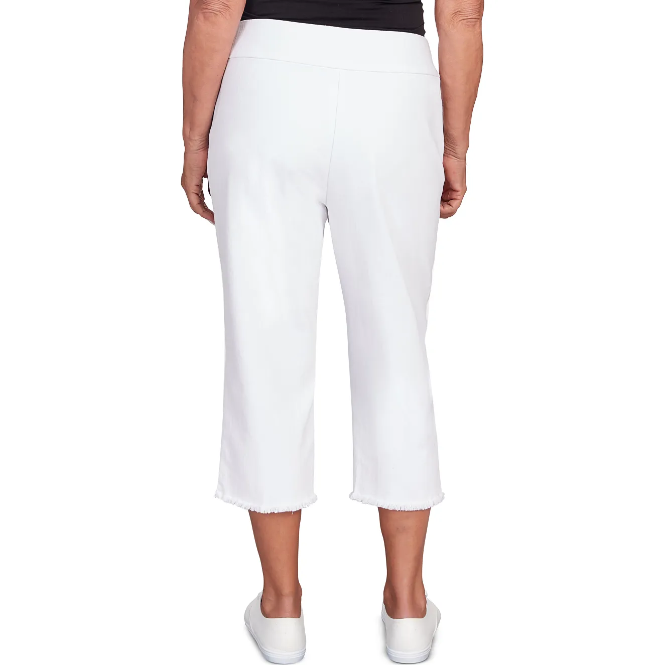 Alfred Dunner Super Stretch Denim Fringe Capri Pant