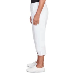 Alfred Dunner Super Stretch Denim Fringe Capri Pant - Plus