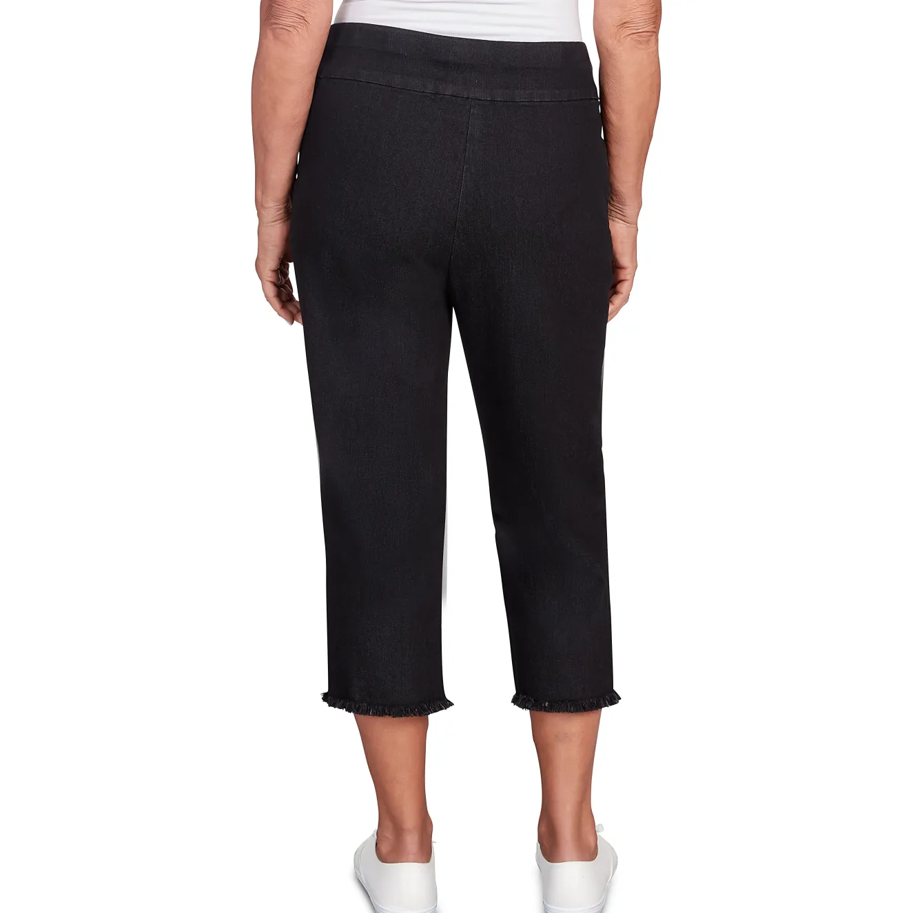 Alfred Dunner Super Stretch Denim Fringe Capri Pant - Plus