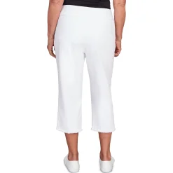 Alfred Dunner Super Stretch Denim Fringe Capri Pant - Plus