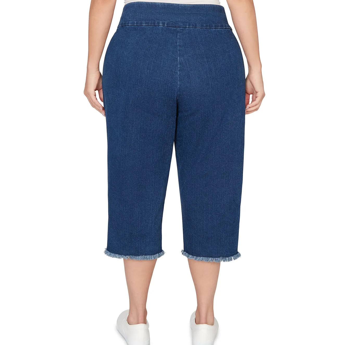 Alfred Dunner Super Stretch Denim Fringe Capri Pant - Plus