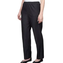 Alfred Dunner Women's Denim Comfort Waistband Mid Rise Regular Fit Straight Leg Pant, Average Length