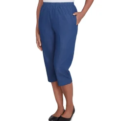 Alfred Dunner Women's Relaxed Fit Denim Capri- Petite