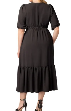 Bailey Square Neck Maxi Dress-Black Noir -Plus
