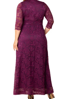 Berry Bliss Maria Lace Evening Gown - Plus