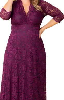 Berry Bliss Maria Lace Evening Gown - Plus