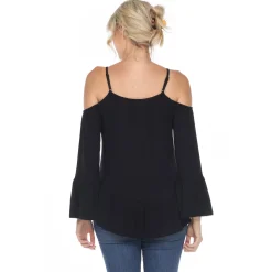 Cold Shoulder Ruffle Sleeve Top