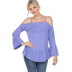 Cold Shoulder Ruffle Sleeve Top